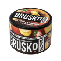 Бестабачная смесь BRUSKO Medium - Персик с Бананом и Клубникой 50 гр